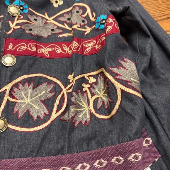 Indigo Women's Embroidered Jacket - Black with Multicolor Accents - Picture 9 of 9